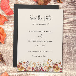 Gilded Fall Terracotta Floral Save the Date Magneteinladung