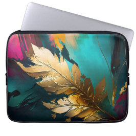 Gilded Feather – Luxe Abstract Elegance Laptopschutzhülle