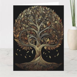 Gilded Fibonacci Tree Art Card Karte