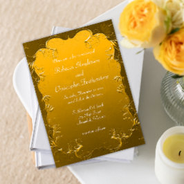 Gilded Filigree Vintag Gold Wedding Einladung