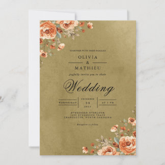 Gilded Floral Bloom Arch Wedding Einladung