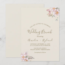 Gilded Floral | Brunch mit Creme & Gold Einladung