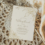 Gilded Floral | Cream and Gold Wedding Brunch Einladung<br><div class="desc">This gilded floral cream and gold wedding brunch invitation is perfect for an elegant event. The modern boho design features a whimsical arrangement of faux gold foil hand drawn flowers, leaves and botanicals on a cream background. Personalize the back of the card with the name of the guest of honor...</div>