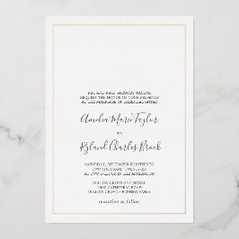 Gilded Floral | Formales Hochzeitsfeiern mit Goldf Folieneinladung