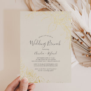 Gilded Floral Gold Foil Blume Hochzeitsfeier Folieneinladung