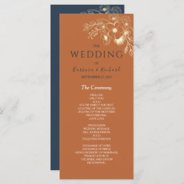 Gilded Floral Gold Wedding Program Programm