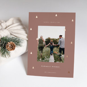 Gilded Forest Elegantes Weihnachts-Foto Folien Feiertagskarte