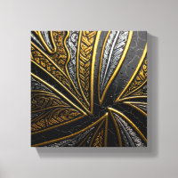 Gilded Fusion – Métal Noir et Or Gravé Art Mural