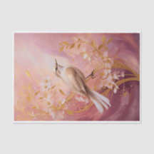 Gilded Garden Friends, Eleganter Vogel auf Rosa