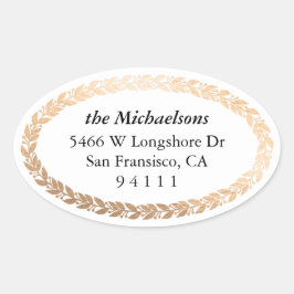 Gilded Garland Elegante Oval Ovaler Aufkleber