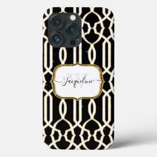 Gilded Gold Elegante Girly Script Name Schwarz-wei Case-Mate iPhone Hülle