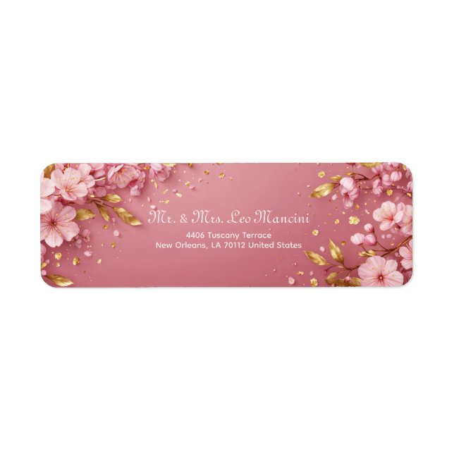 Gilded Gold Leaf Pink Cherry Blossom (Vorne)