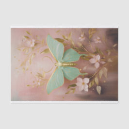 Gilded Gorgeous Luna Moth on Dusty Pink, Formale Seidenpapier