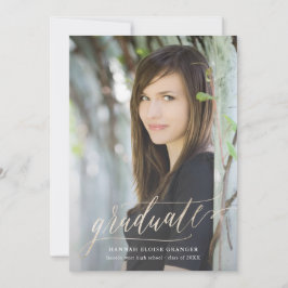 Gilded Grad Gold Script in Imitate Foil Abschluss Einladung