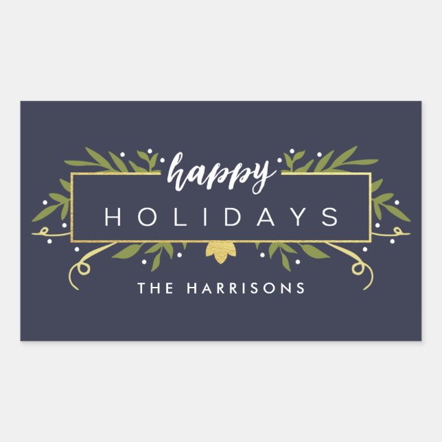 Gilded Holiday Personalisiert Stickers (Vorderseite)