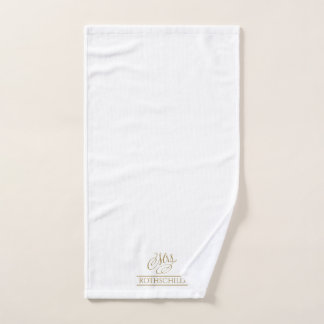 Gilded Imitats Gold Calligraphy Bridal Mrs. Gift  Badhandtuch Set