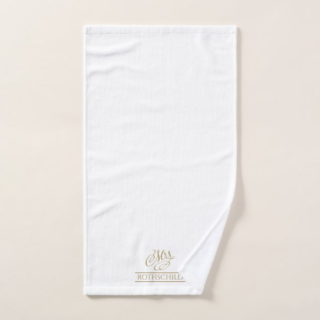 Gilded Imitats Gold Calligraphy Bridal Mrs. Gift  Badhandtuch Set (Handtuch)