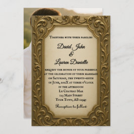 Gilded in Gold Photo Wedding Invitation Einladung