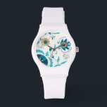 Gilded Indigo Blume mit weißem Hintergrund Armbanduhr<br><div class="desc">Eine Erica J. Vess Original, vergoldete indigo Blume Erholung auf einem weißen Hintergrund. Ein einfaches, subtiles Gemälde, das jeder als Geschenk erhalten würde!</div>