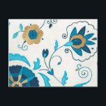 Gilded Indigo Blume mit weißem Hintergrund Postkarte<br><div class="desc">Eine Erica J. Vess Original,  vergoldete indigo Blume Erholung auf einem weißen Hintergrund. Ein einfaches,  subtiles Gemälde,  das jeder als Geschenk erhalten würde!</div>