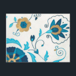 Gilded Indigo Blume mit weißem Hintergrund Postkarte<br><div class="desc">Eine Erica J. Vess Original,  vergoldete indigo Blume Erholung auf einem weißen Hintergrund. Ein einfaches,  subtiles Gemälde,  das jeder als Geschenk erhalten würde!</div>