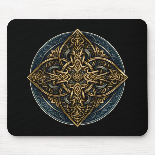 Gilded Knot Continuum — Ornate Celtic Mousepad (Vorne)