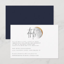 Gilded Moon Wedding Details Card Einladung