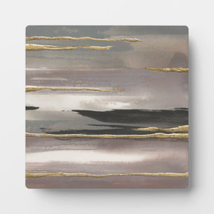 Gilded Morning Fog II Gold Abstrakt Print Fotoplatte