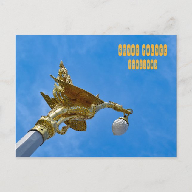 Gilded Mythical Bird Lamp Post Postkarte (Vorderseite)