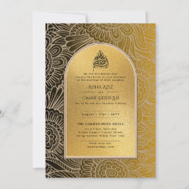 Gilded Nikah Wedding Einladung Chic Ismic Gold