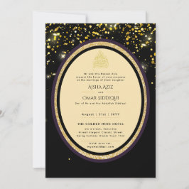 Gilded Nikah Wedding Einladung Chic Ismic Gold