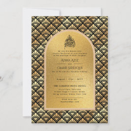 Gilded Nikah Wedding Einladung Chic Ismic Gold