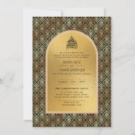 Gilded Nikah Wedding Einladung Chic Ismic Gold