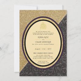 Gilded Nikah Wedding Einladung Chic Ismic Gold