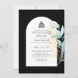 Gilded Nikah Wedding Einladung Chic Ismic Gold