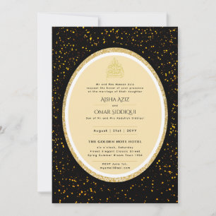 Gilded Nikah Wedding Einladung Chic Ismic Gold