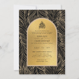 Gilded Nikah Wedding Einladung Chic Ismic Gold