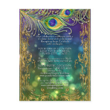 Gilded Peacock Feathers Jewel Gold Wedding Details
