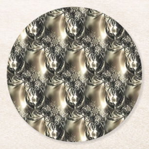 Gilded Pearls Runder Pappuntersetzer