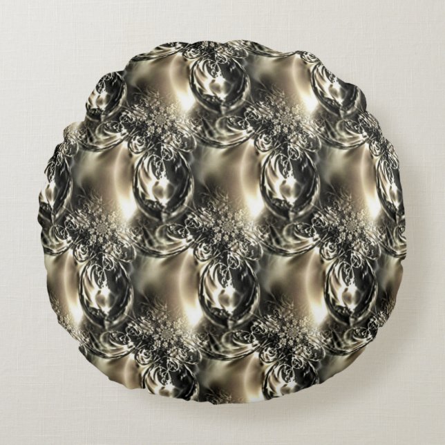 Gilded Pearls Rundes Kissen (Vorderseite)