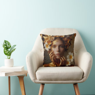 Gilded Pre-Raphaelite Woman 3 Kissen