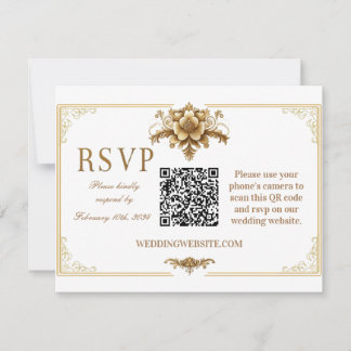 Gilded Royal UAWG QR Code Card RSVP Karte