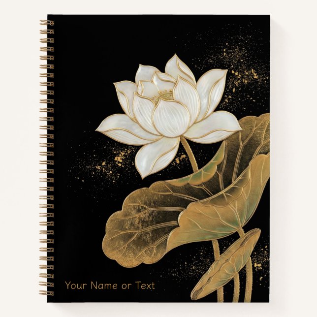 Gilded Serenity: The Raden Lotus & Maki-e Style Notizbuch (Vorderseite)