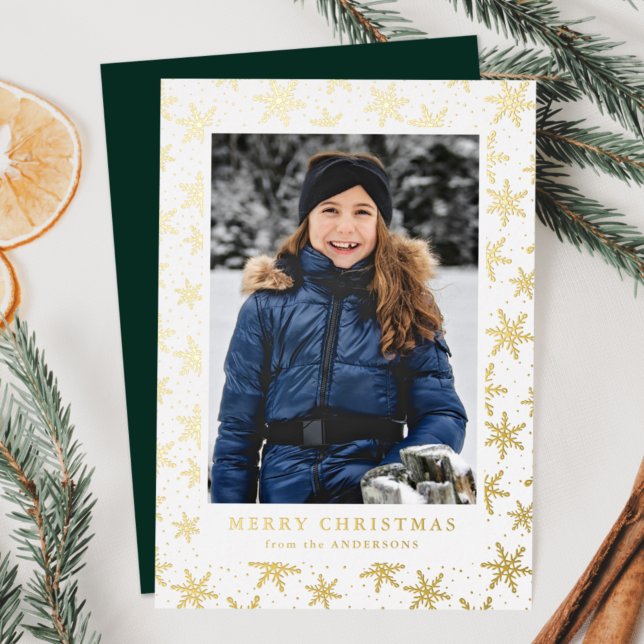 Gilded Snowflakes Foto Gold Folien Feiertagskarte (Von Creator hochgeladen)