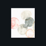 Gilded Spheres Leinwanddruck<br><div class="desc">Gilded Spheres I von Grace Popp. Die Aquarellkreise sind grau und rosa,  in verschiedenen Seiten.</div>
