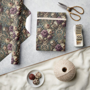 Gilded Unease - Gotisches Viktorianisches Blumende Geschenkpapier
