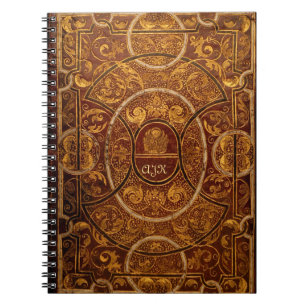 Gilded Vintag Book Monogram Goth Notizblock