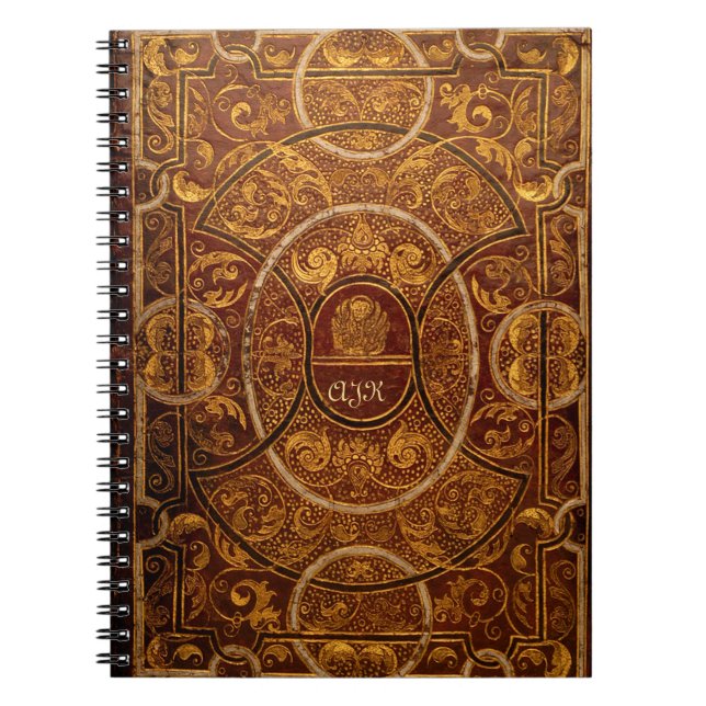 Gilded Vintag Book Monogram Goth Notizblock (Vorderseite)