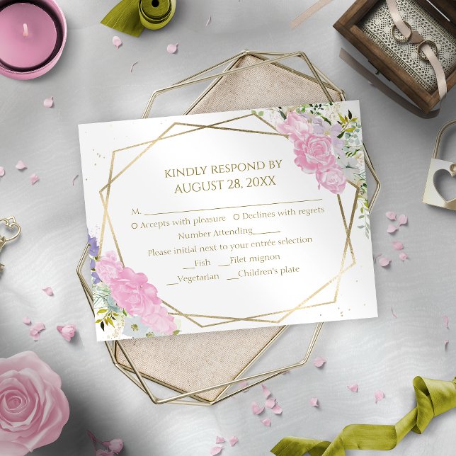 Gilded Wildblume Spring Wedding RSVP Cards (Von Creator hochgeladen)