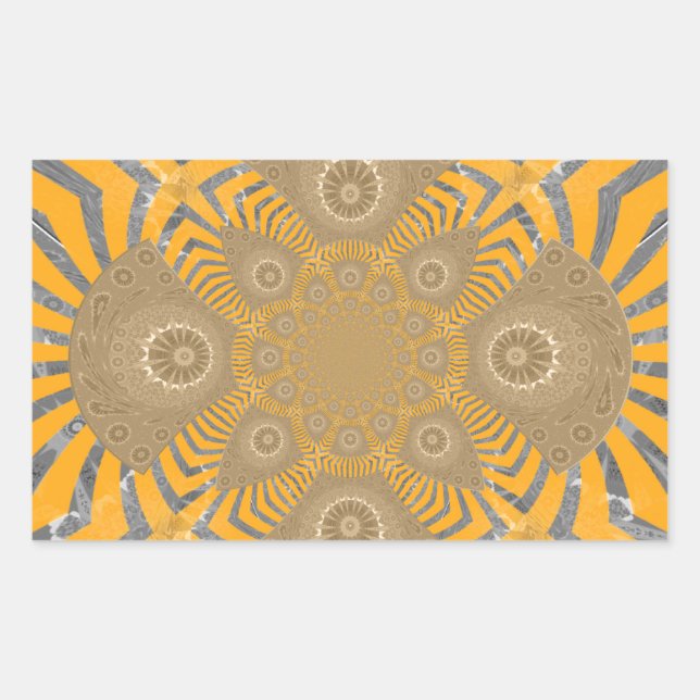 Gilded Zephyr: Eleganz in Golden Yellow &amp; Chrome Rechteckiger Aufkleber (Vorderseite)